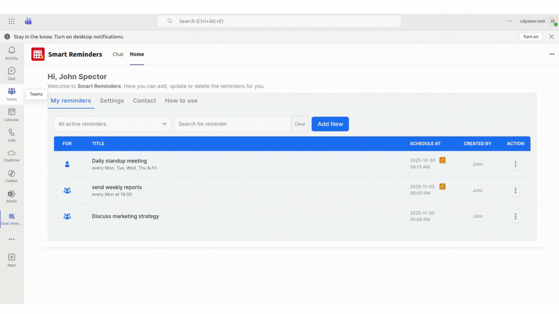 set a reminder for yourself
