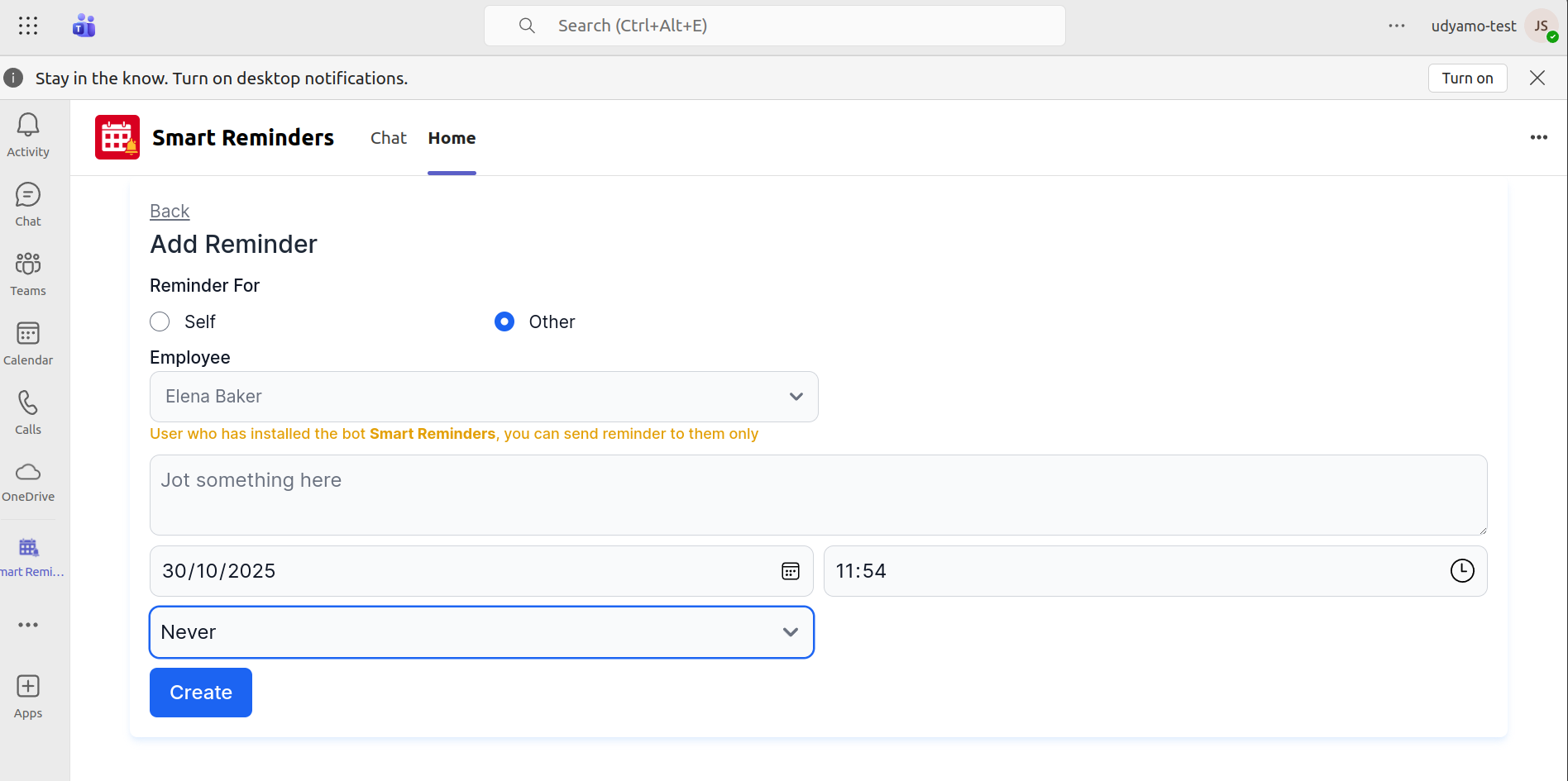 set a reminder for yourself