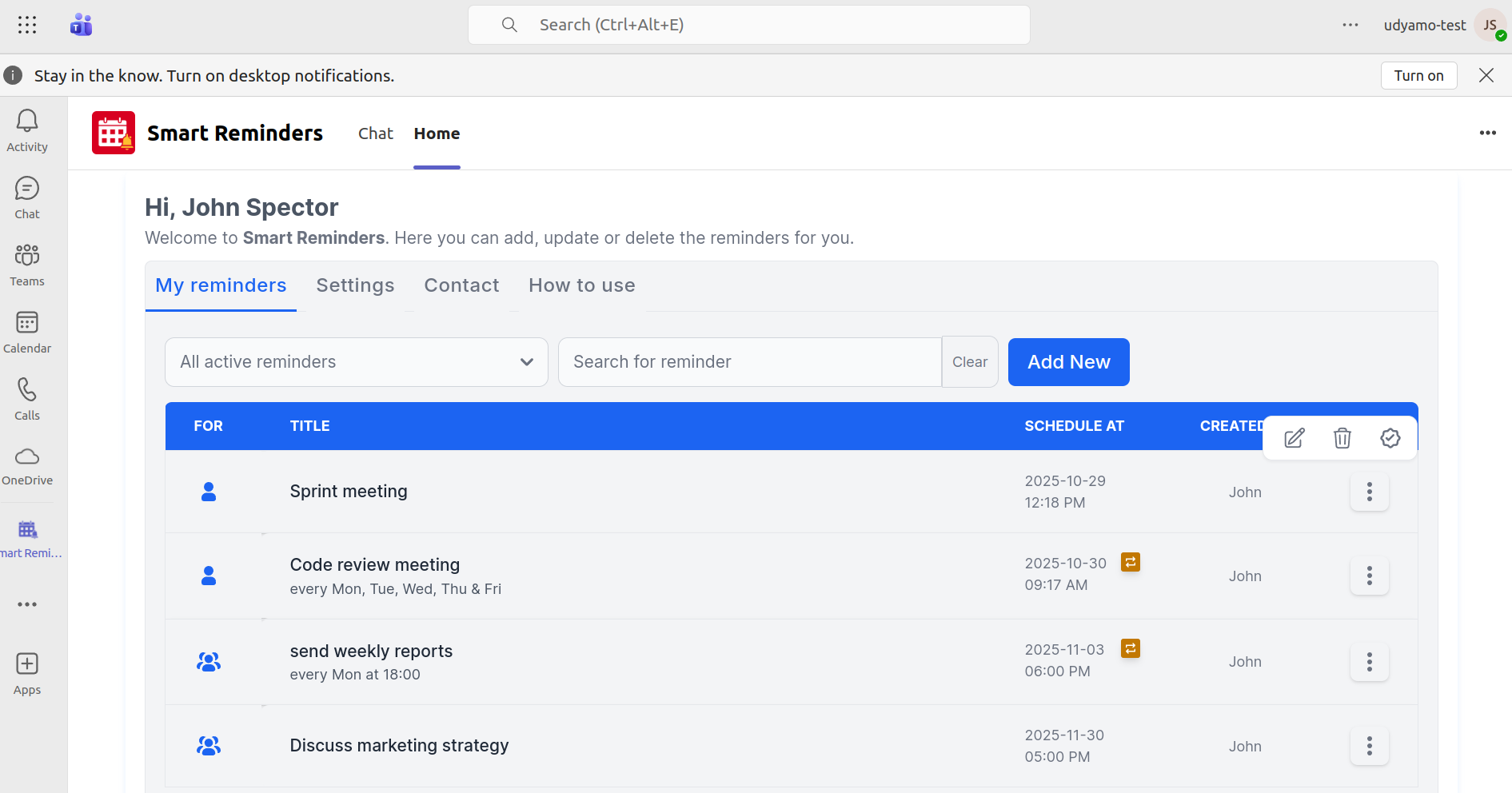 set a reminder for yourself