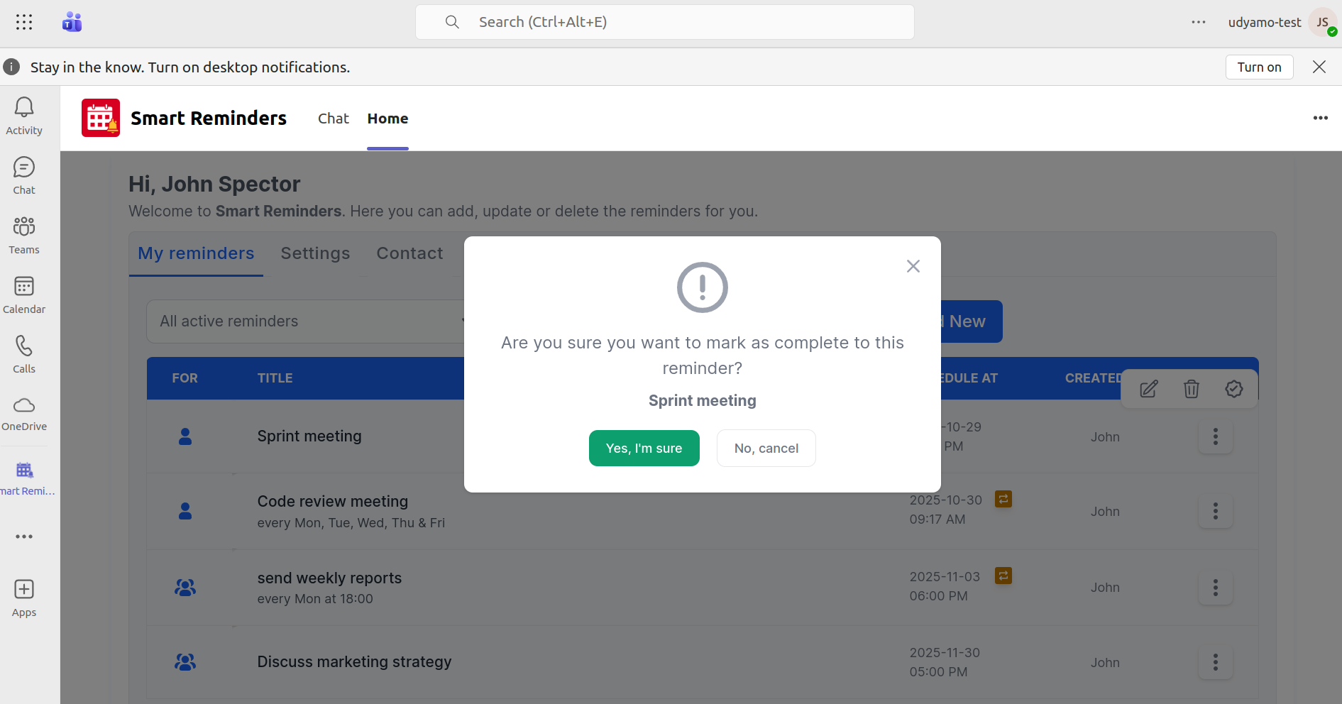 set a reminder for yourself