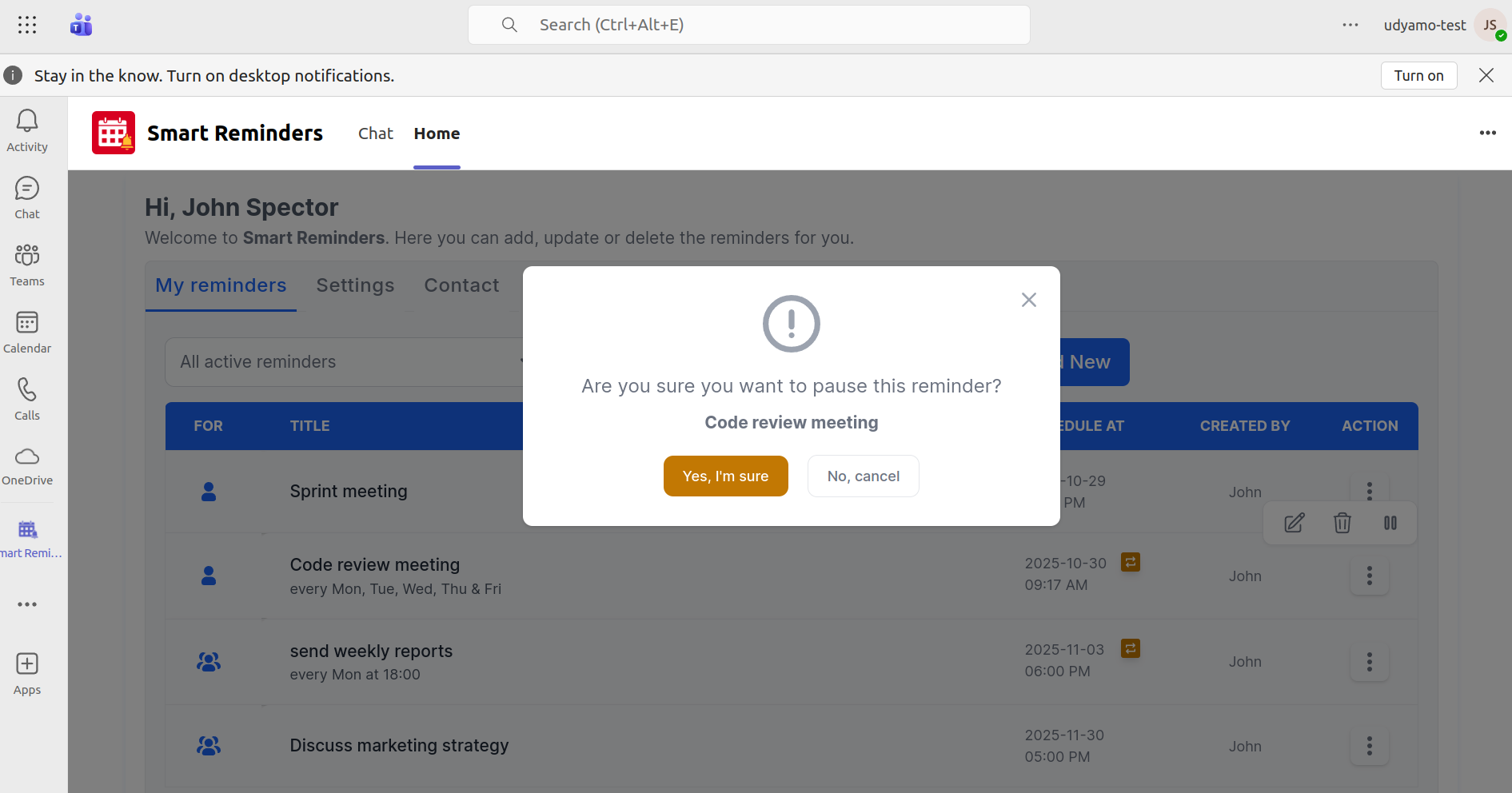 set a reminder for yourself