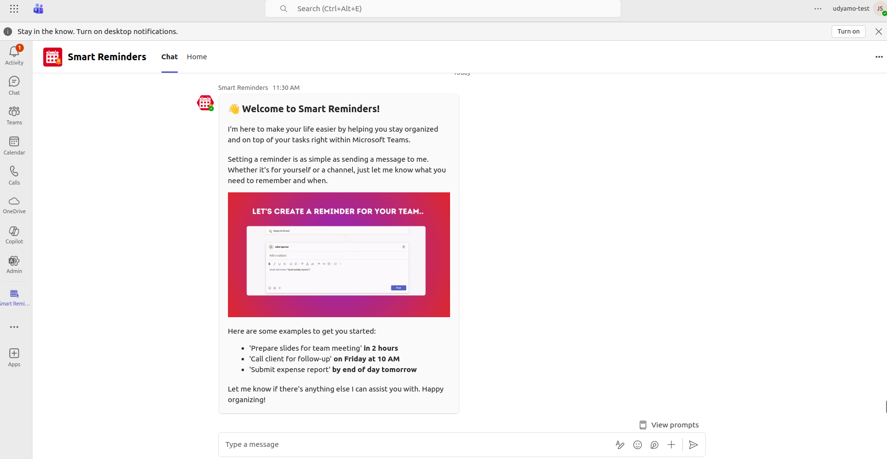 set a reminder for yourself